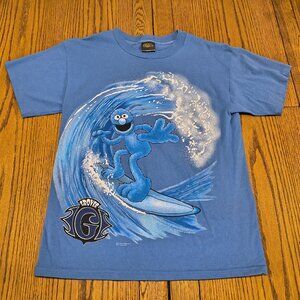 Vintage 1990s Sesame Street Muppets Surfing Grover Jim Henson T-Shirt Changes M
